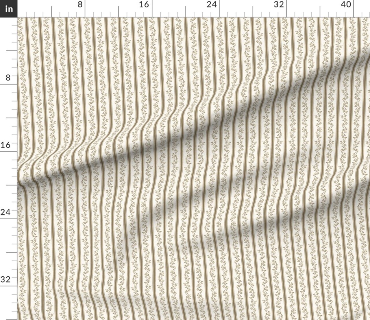Brown Stripe Earth Tones Regency Cottagecore Neutral Traditional Grandmillennial Custom Printed Fabric by Spoonflower Various Fabrics by the Yard or Fat Quarter